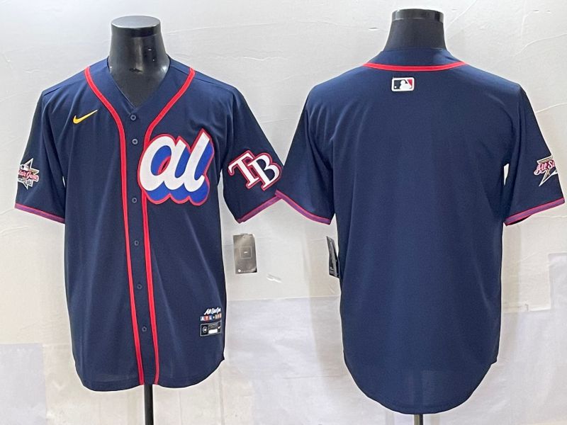 Men 2025 Tampa Bay Rays Blank Drak Blue All star Nike MLB Jersey style 02->tampa bay rays->MLB Jersey